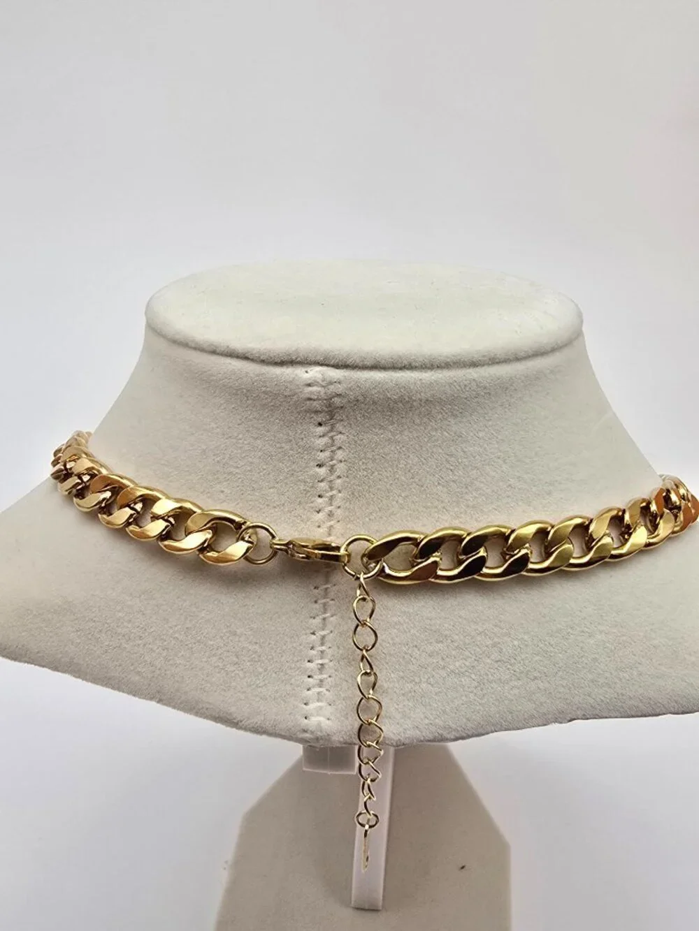 Authentic Louis Vuitgon Gold Padlock Pendant w/ Unbranded Cuban Stainless Steel